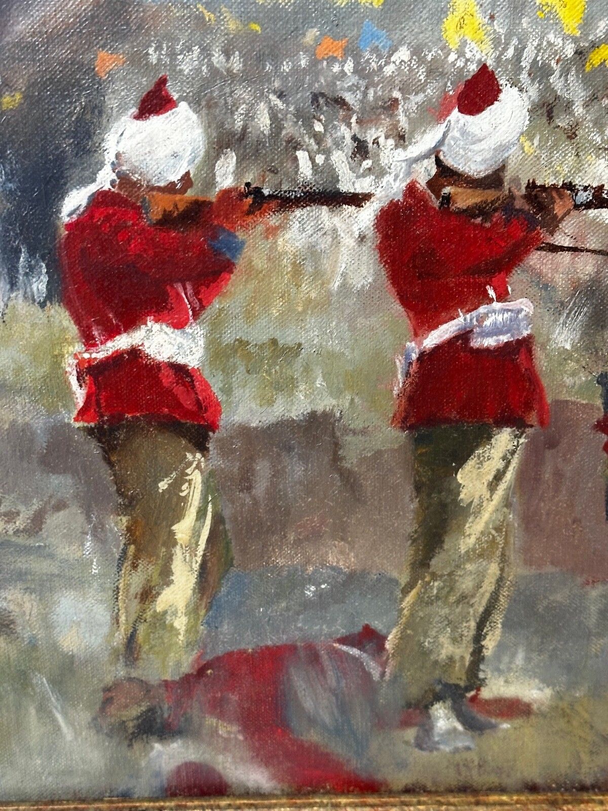 9500.0 Olieverfschilderij Militaire Slag Kam Dakkha 2e Afghaanse Oorlog Gesigneerd door Francis Russell Flint photo