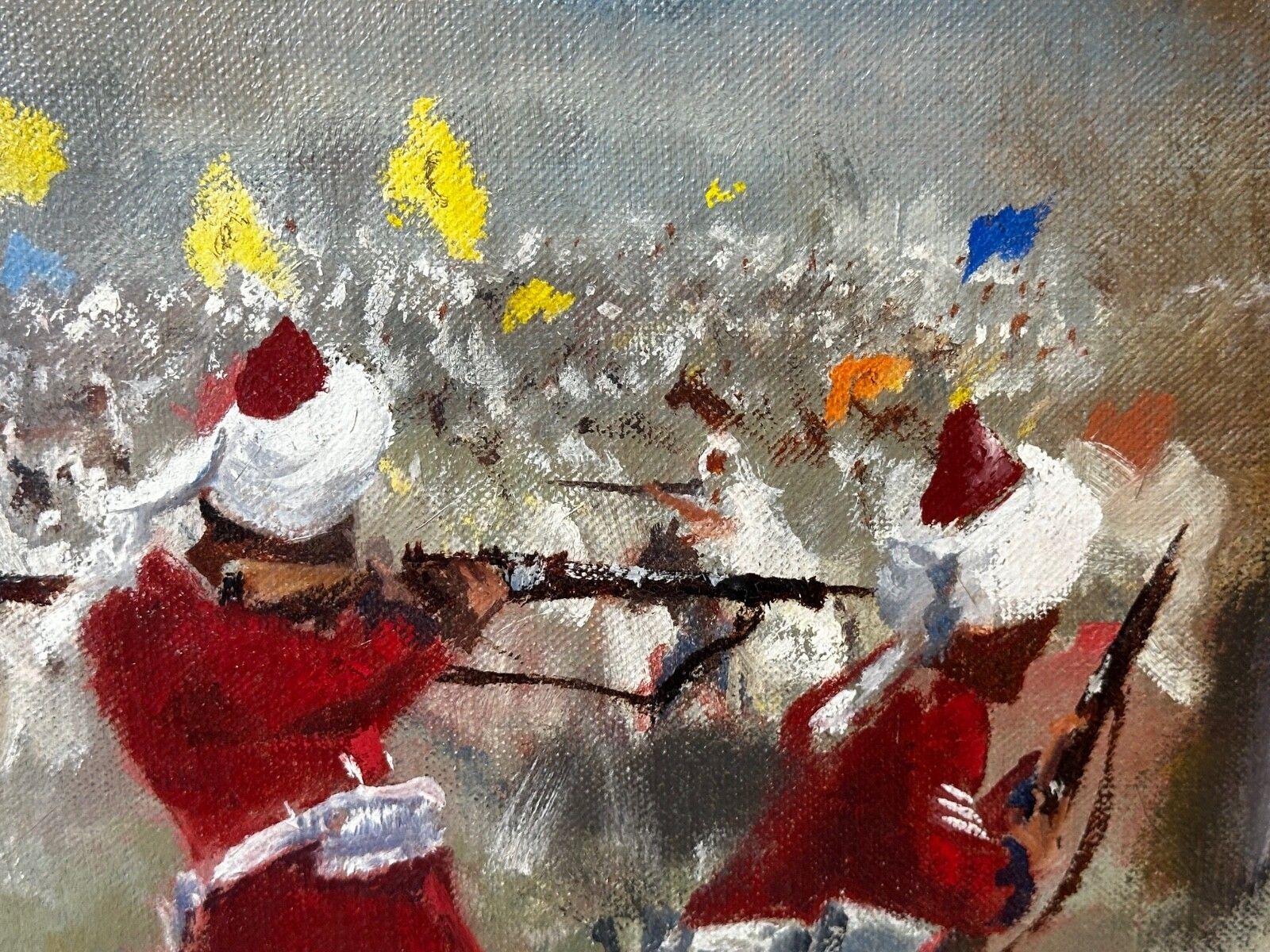 photo vinterior Olieverfschilderij Militaire Slag Kam Dakkha 2e Afghaanse Oorlog Gesigneerd door Francis Russell Flint