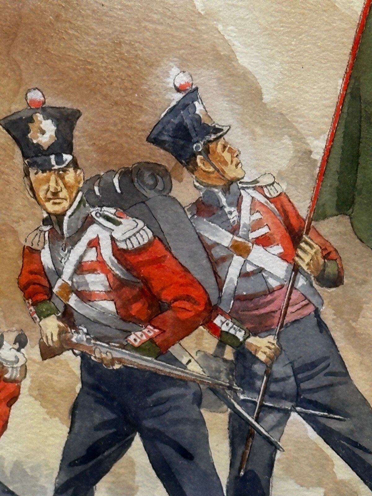 Groot schilderij Slag om Chusan Opiumoorlogen 55th Westmorland Bestorming Guards Hill photo for sale