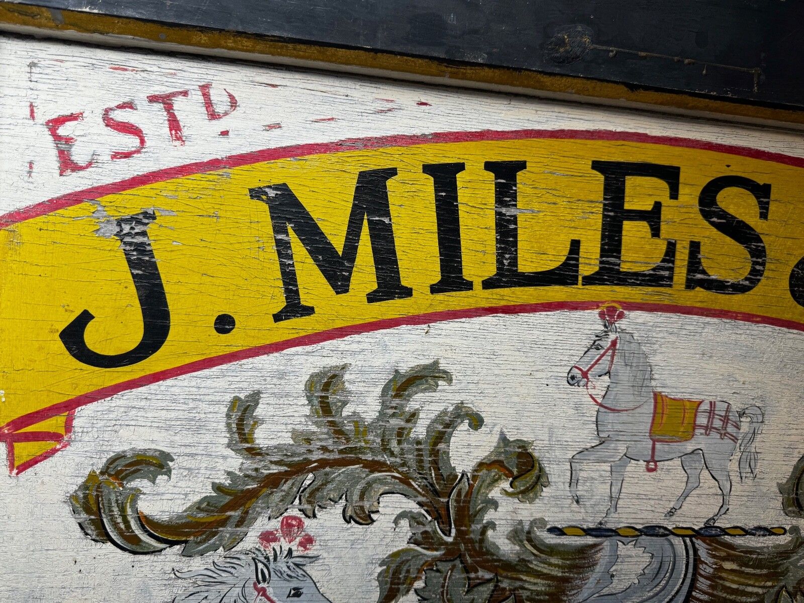 Woonaccessoires Vintage Heraldisch Handelsreclamebord J.Miles & Son Master Saddlers Dorchester photo