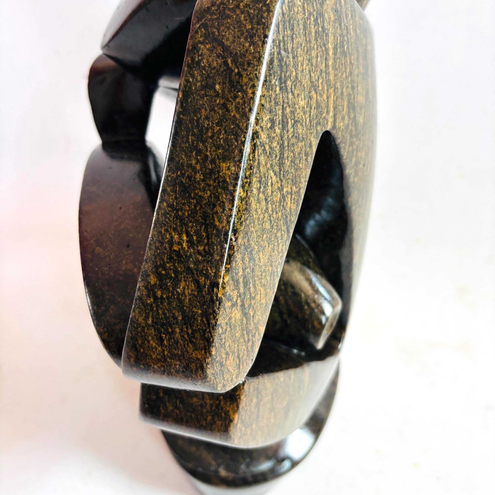 Large Shona Serpentine Stone Sculpture By R. Phiri | Abstract Mid Century African Art Museum photo for sale