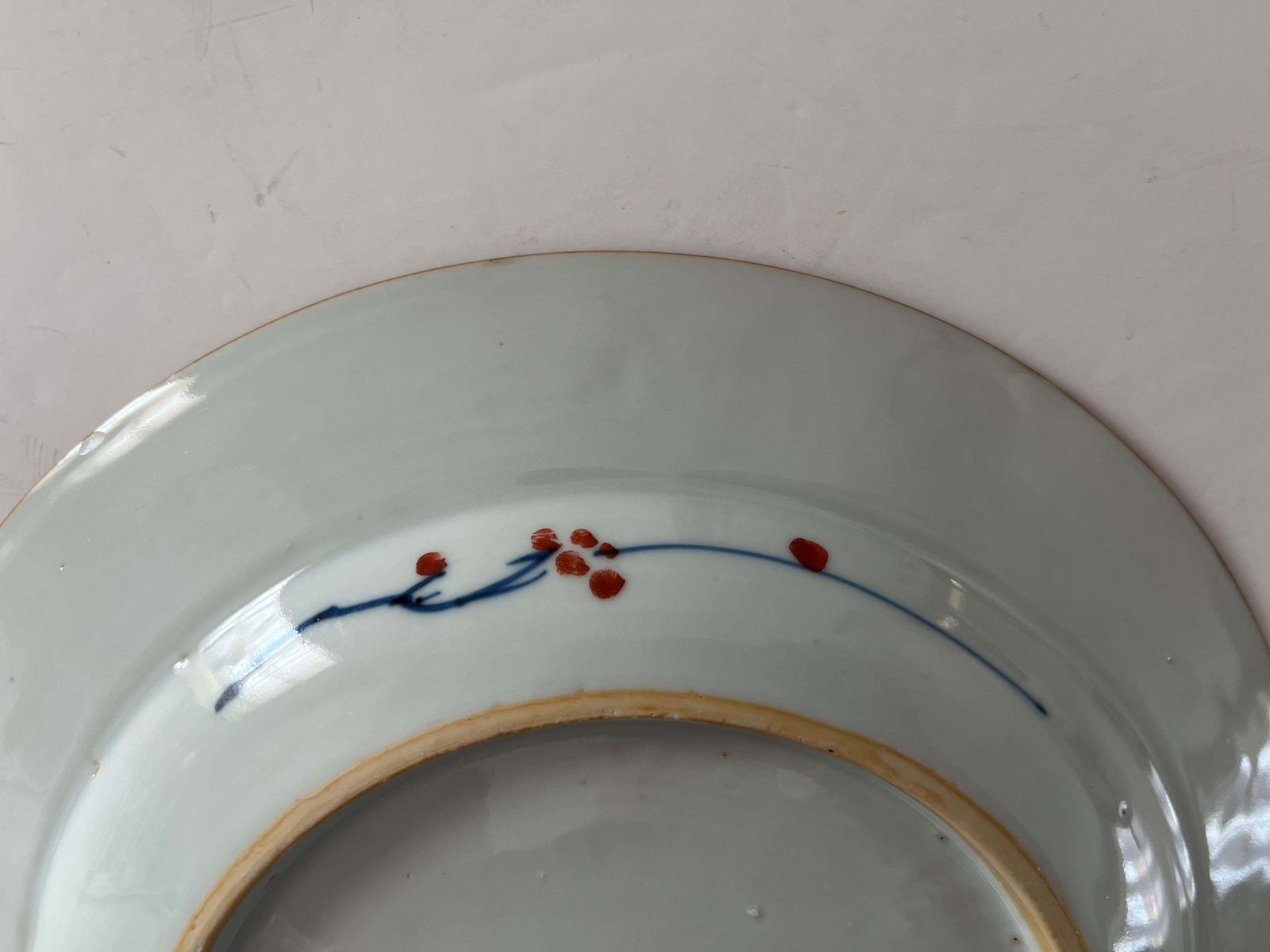 photo buy Chinese Kangxi Imari Plate, Porcelain Floral Fence And Flying Birds, Circa 1700