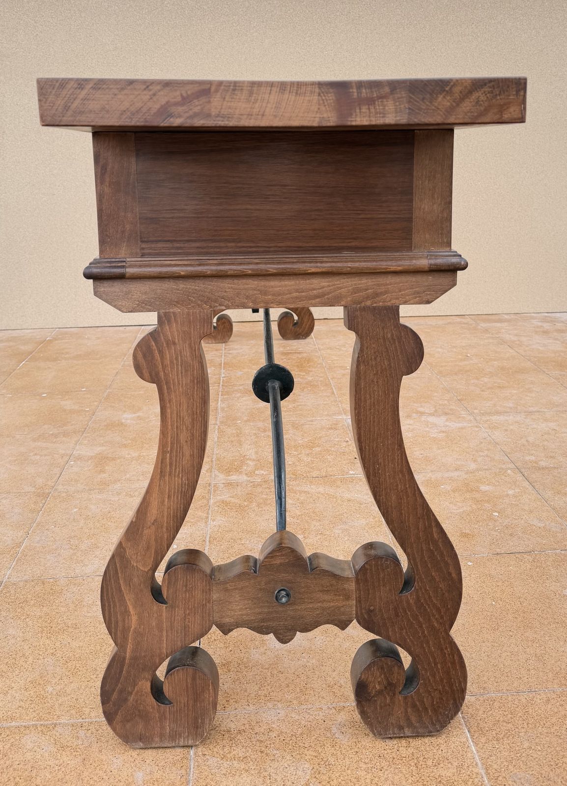 4940.0 Spanish Rustic Carved Wood Console Table , Mid 20th Century photo