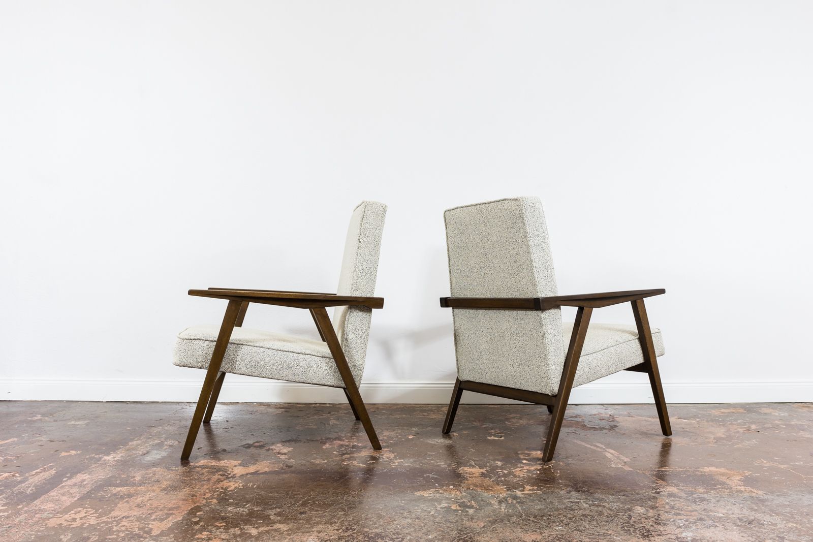 Minimalistische fauteuils, Polen, jaren 1960, set van 2 photo vintage