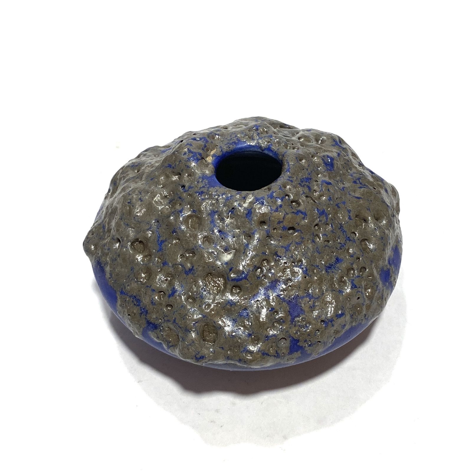 Otto Keramik 203 Vaas in Blauw Fat Lava (11 cm diameter), West-Duits Aardewerk Glazuur photo Woonaccessoires