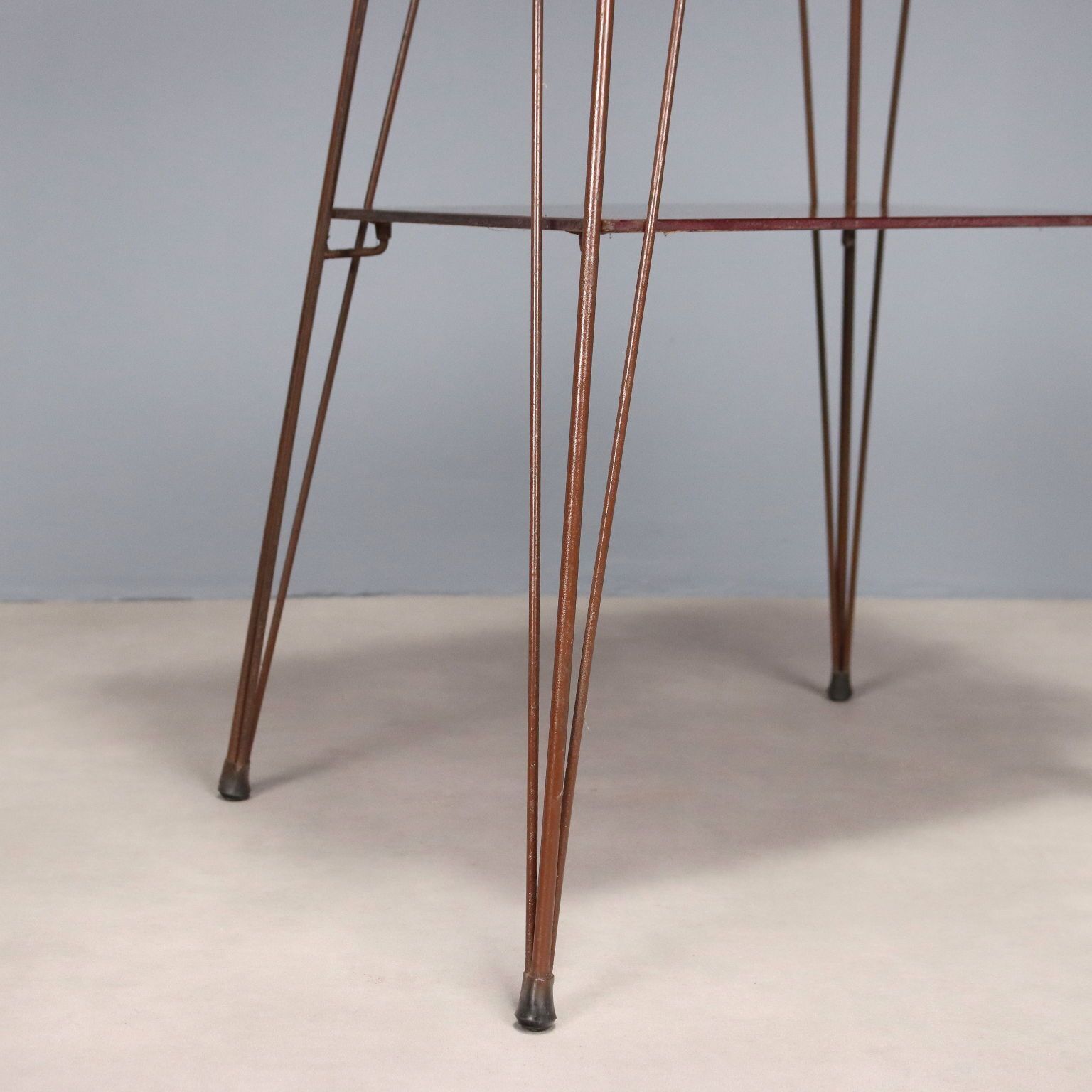 Table d'appoint vintage à double plateau en verre et structure en métal, Italie, années 1960 photo 310.0