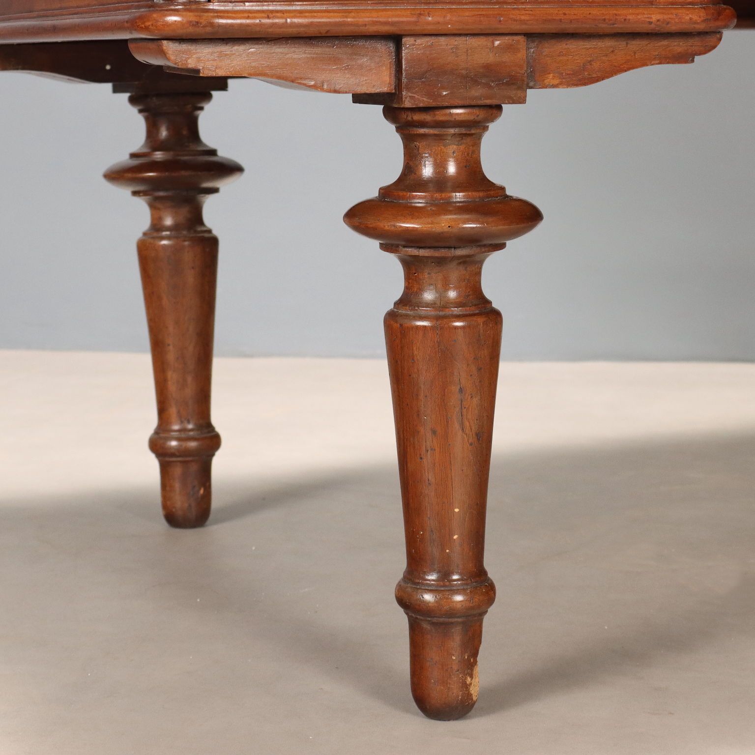 Antique Desk Walnut Leather Insert Drawers Italy Late XIX Century photo vintage