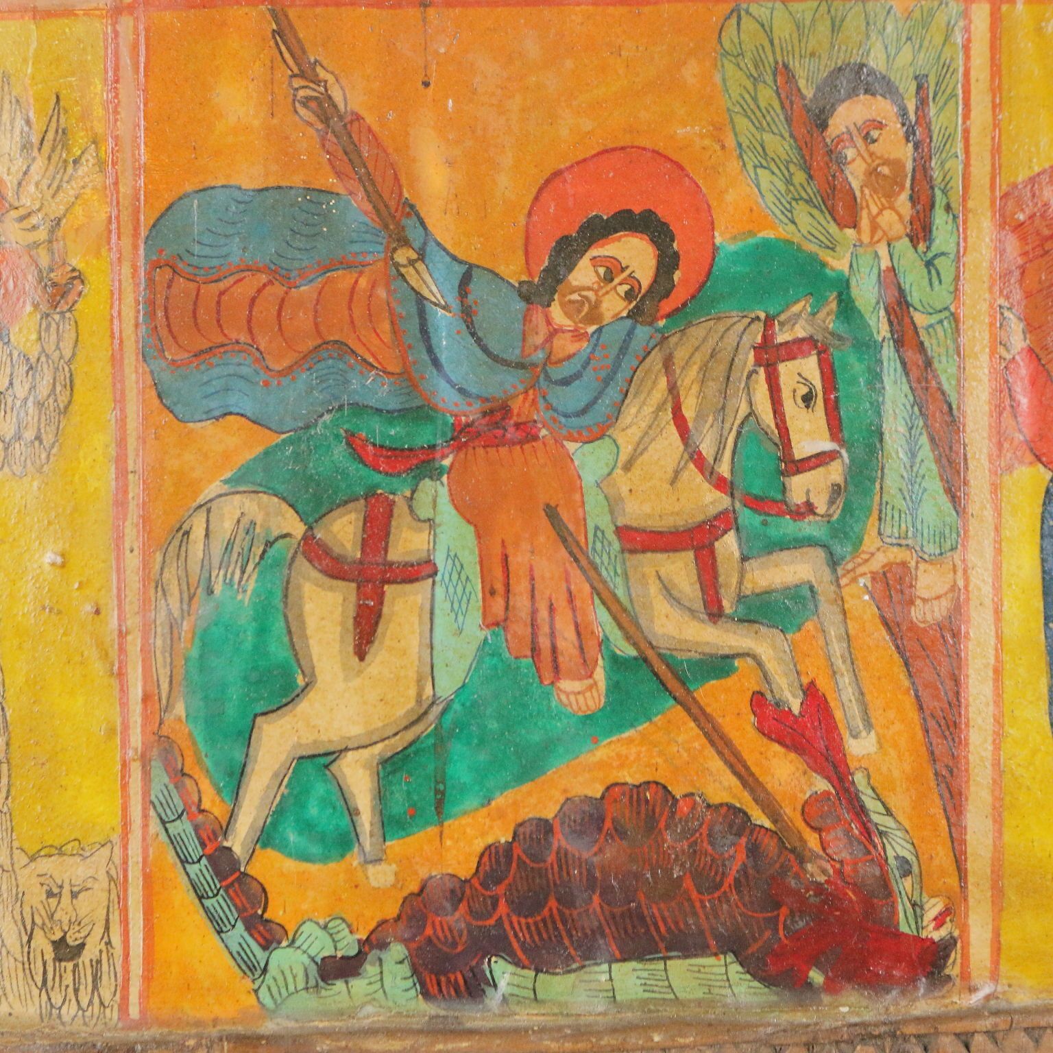 Icône d'époque éthiopienne et copte orthodoxe, tempera sur bois, XIXe siècle photo Art