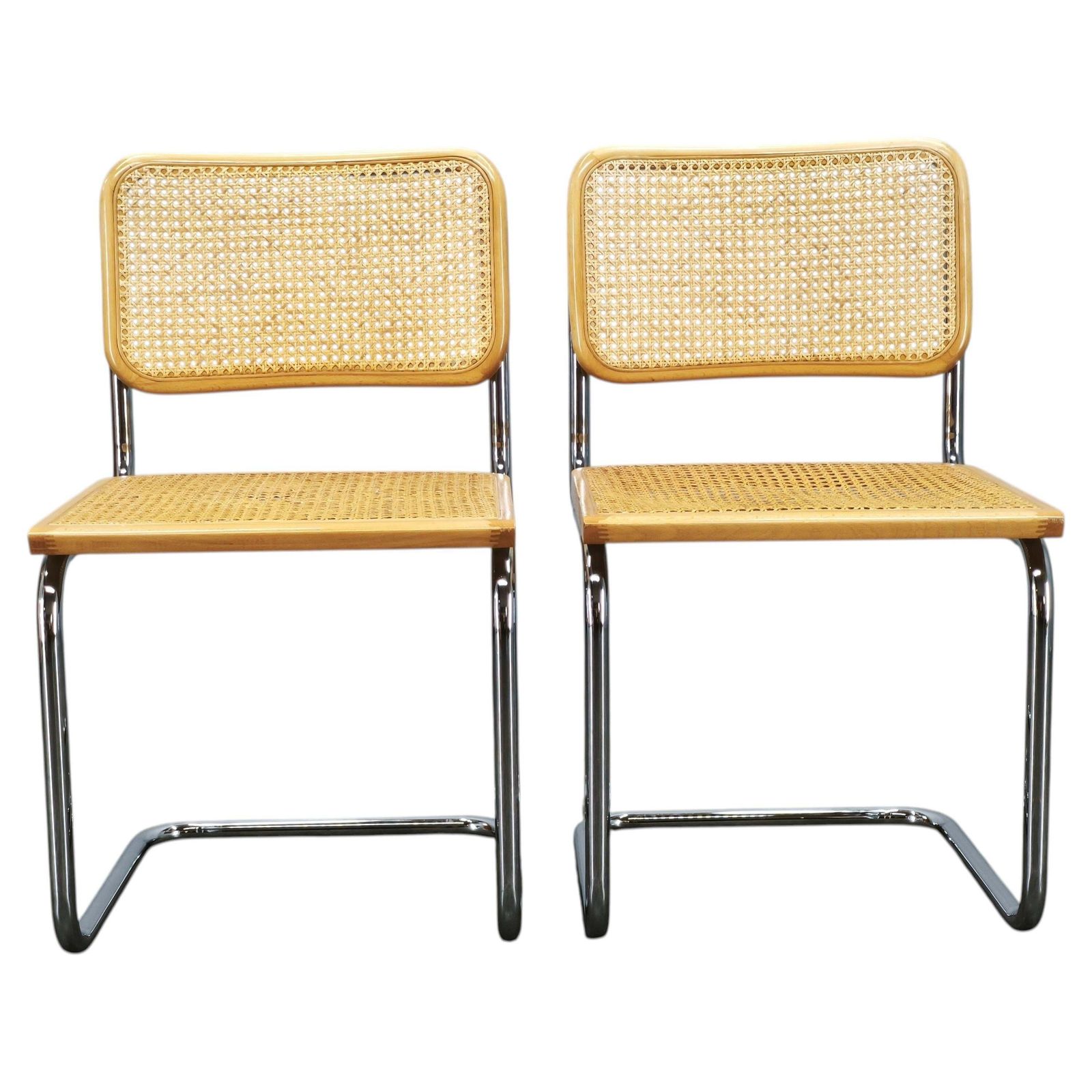 Paar Italiaanse Cesca Cantilever Stoelen naar Marcel Breuer, jaren 1970
