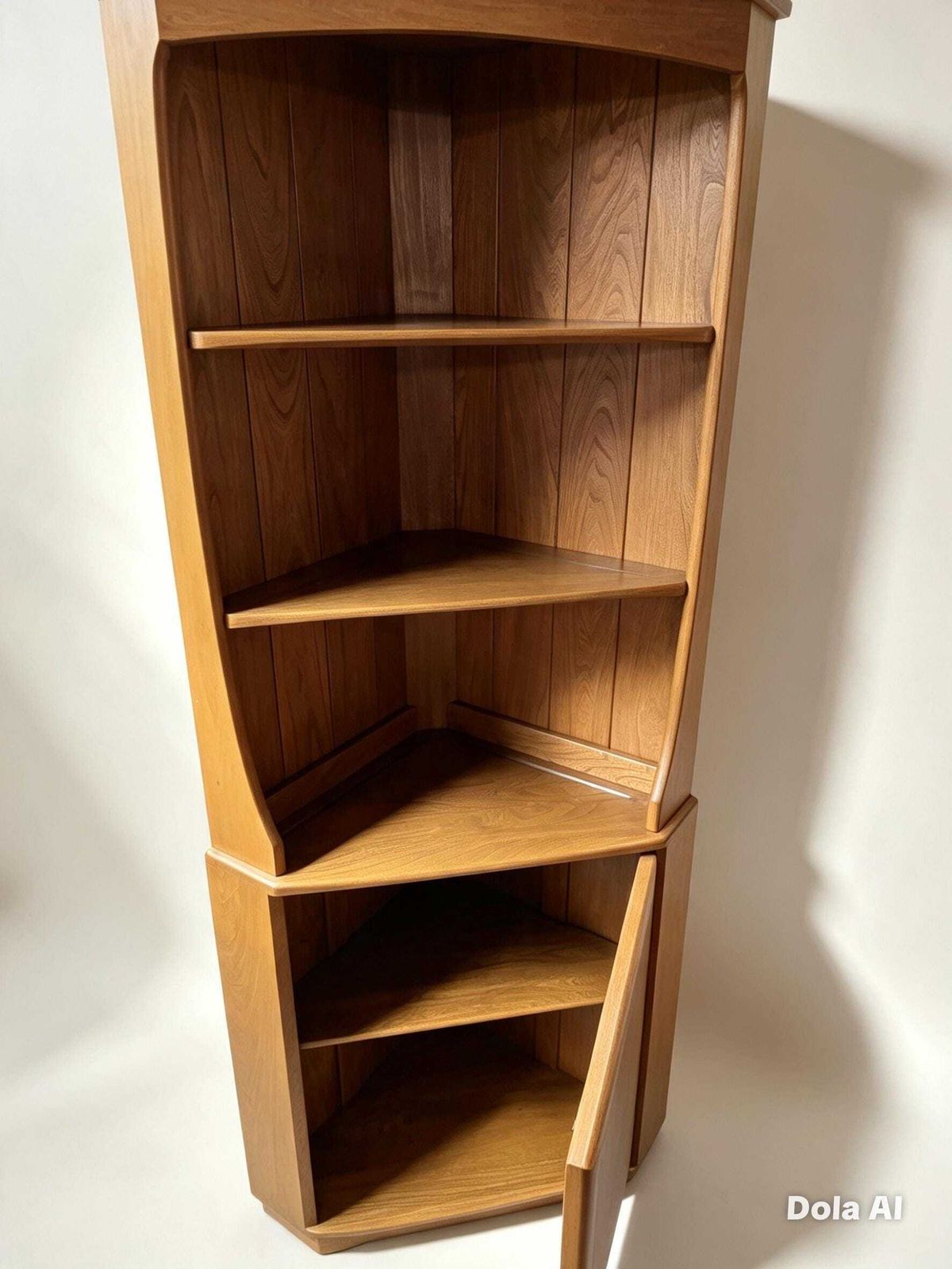 Ercol Elm Corner Display Cabinet, C.1990s photo furniture