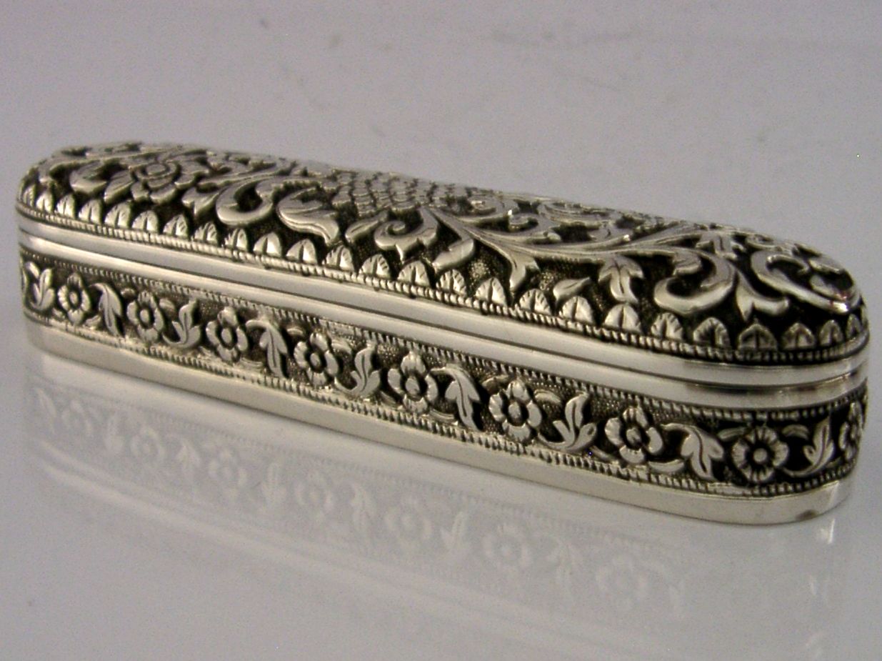 Indiaas massief zilveren doosje 92g Kutch ca. 1890 antiek photo Woonaccessoires