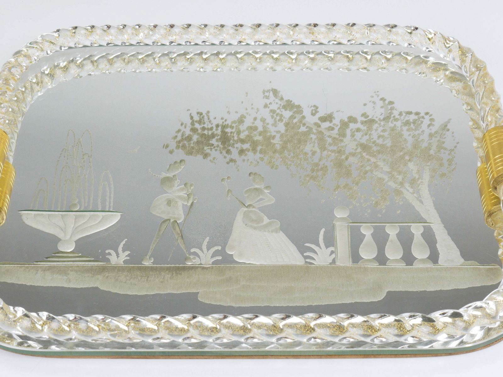 photo buy Ercole Barovier Swirl Murano Glazen Spiegel Serveerschaal, Venetië, jaren 1940