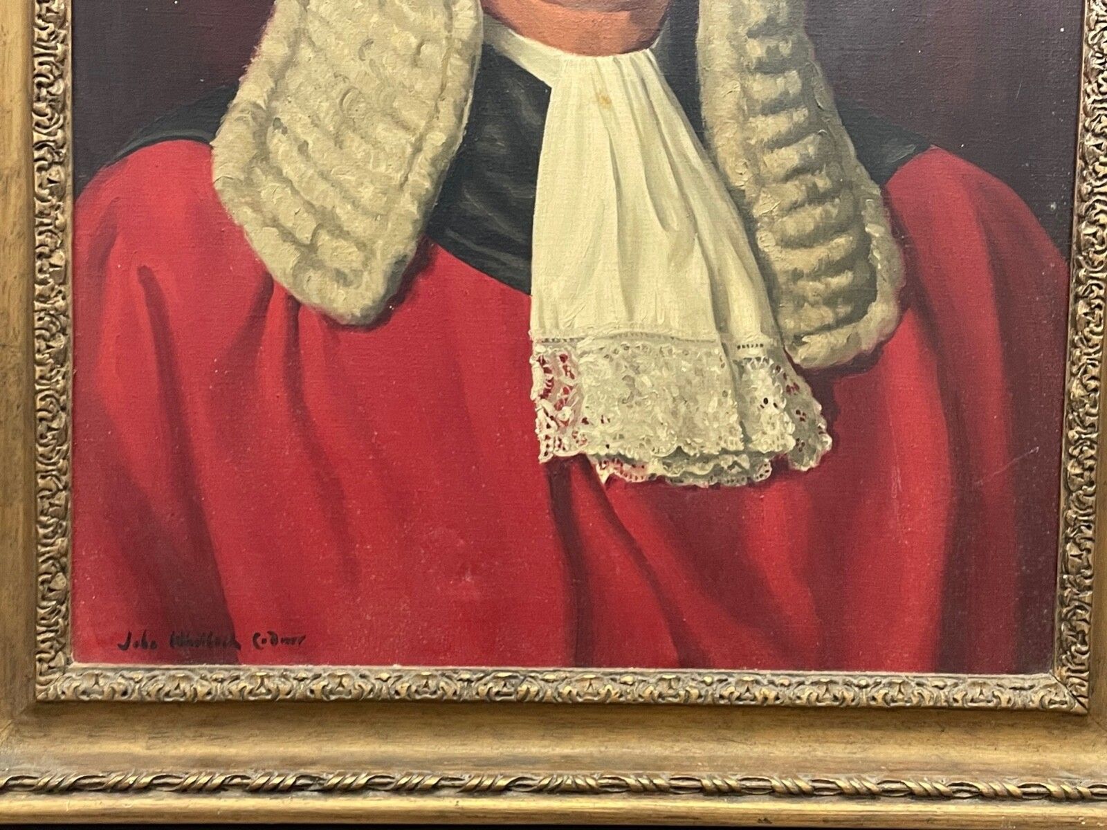 Mid Century Gesigneerd Juridisch Olieverfportret van Mr Justice Paul Storr in Rechtbankkleding, John Codner photo buy