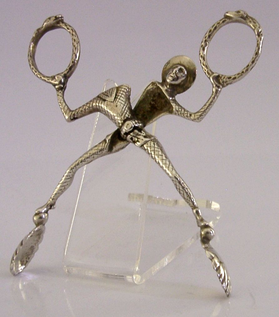 Chester Sterling Silver Harlequin Jester Sugar Tongs Nips Chester 1902
