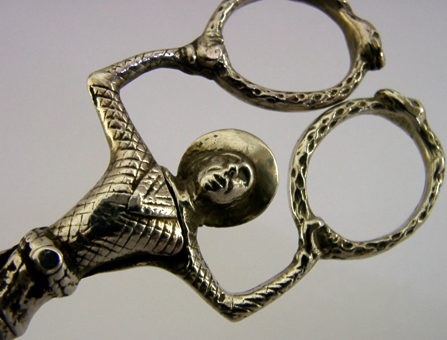 Chester Sterling Silver Harlequin Jester Sugar Tongs Nips Chester 1902 photo furniture