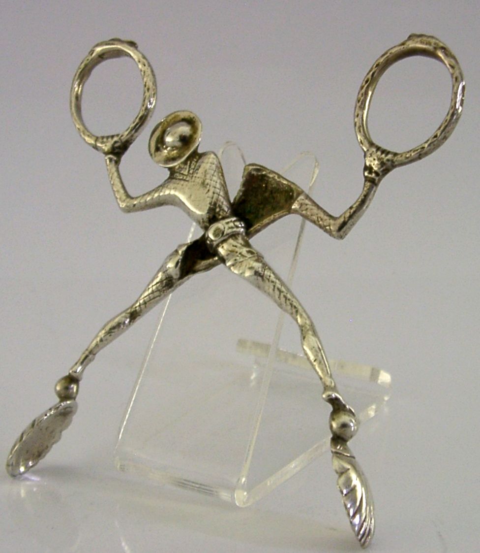 Chester Sterling Silver Harlequin Jester Sugar Tongs Nips Chester 1902 photo buy