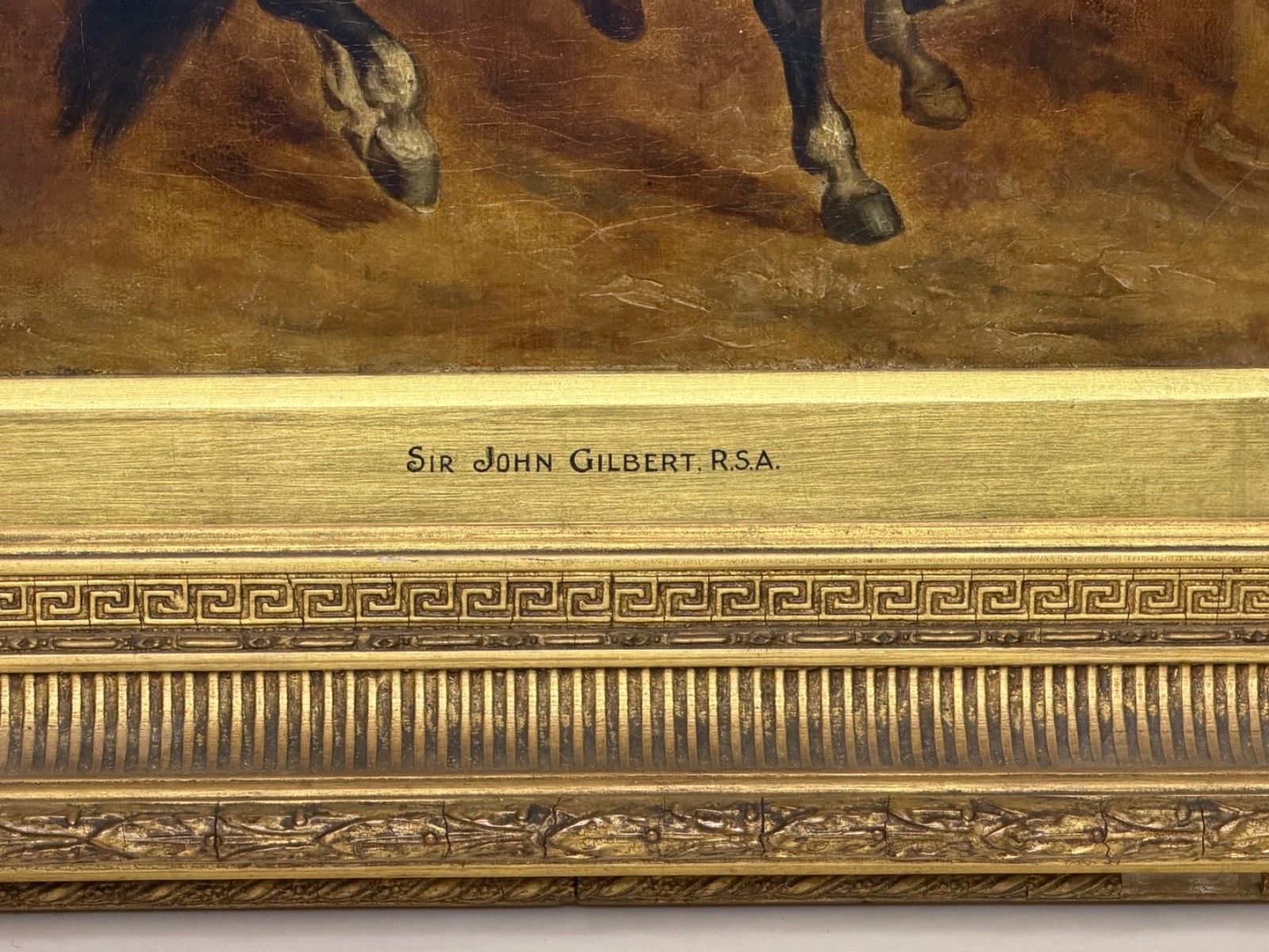 19th Century Oil Painting Renaissance Knight Mounted Beneath Cloister Circle Sir John Gilbert Ra photo 9000.0