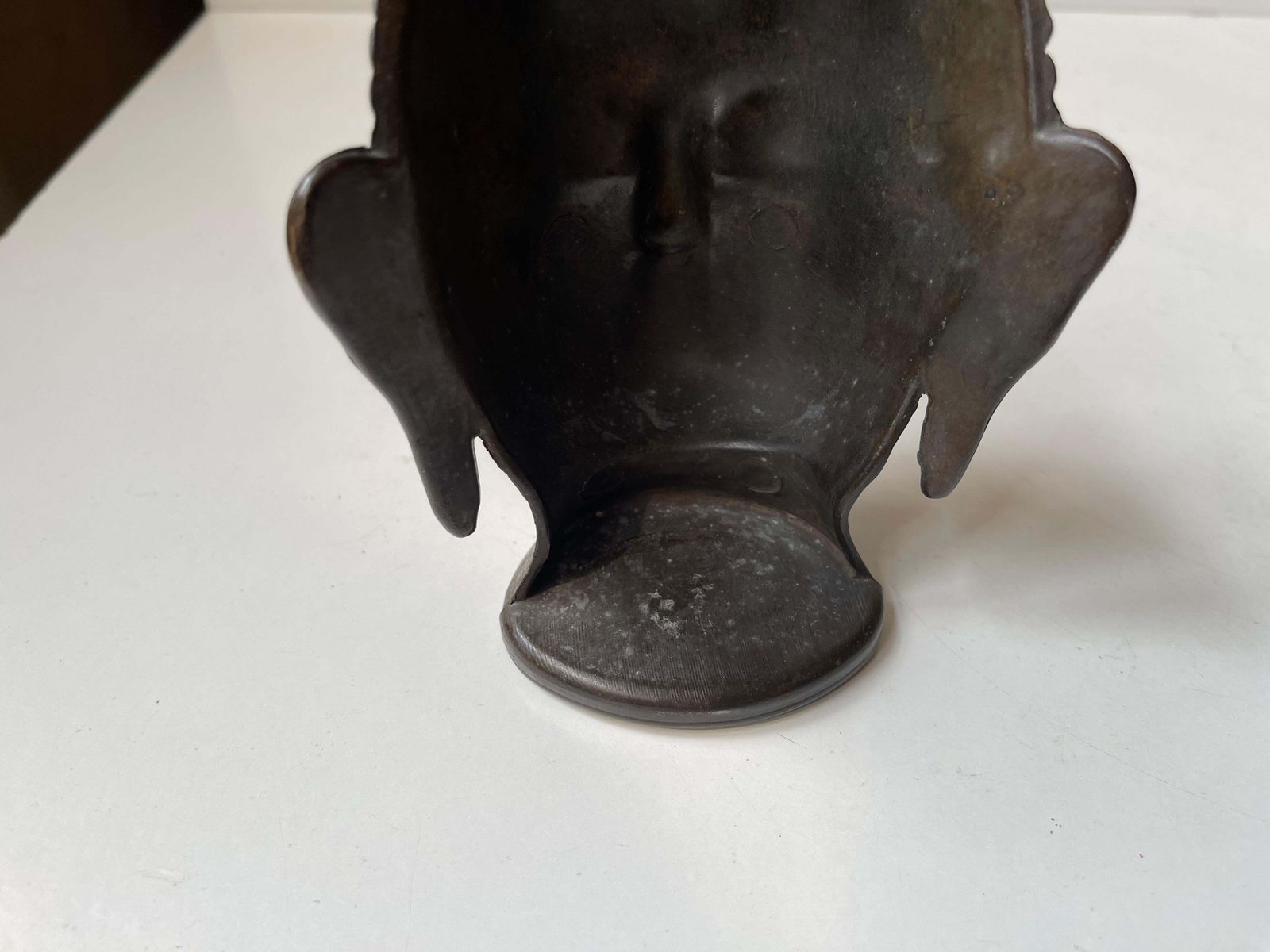 photo furniture Vintage Siddhartha Gautama Buddha Head In Brass Signed By Robert Laffont Edition