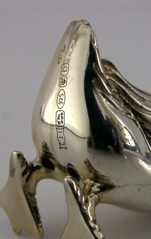 Zilveren Emaille Eend Figuur in Sterling Zilver 2001 Saturno photo vintage