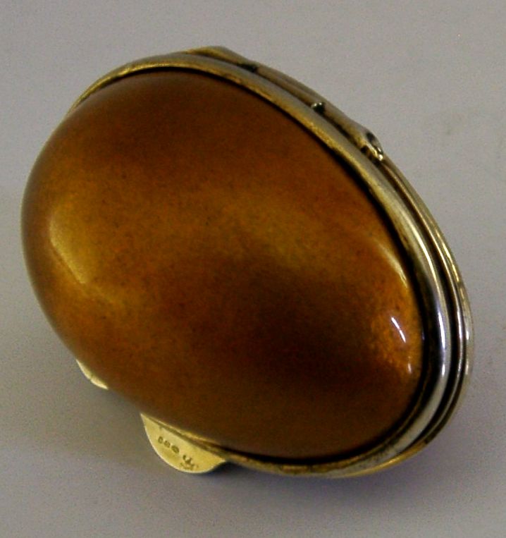 Boîte en argent massif sterling doré et émaillé, 1994, 26 g photo vintage