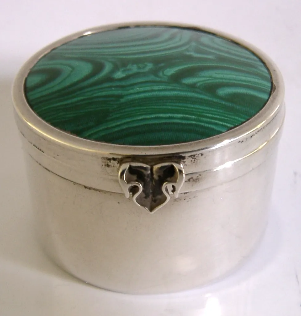 Engels sterling zilver keramisch email doosje 1995 handgemaakt 34g
