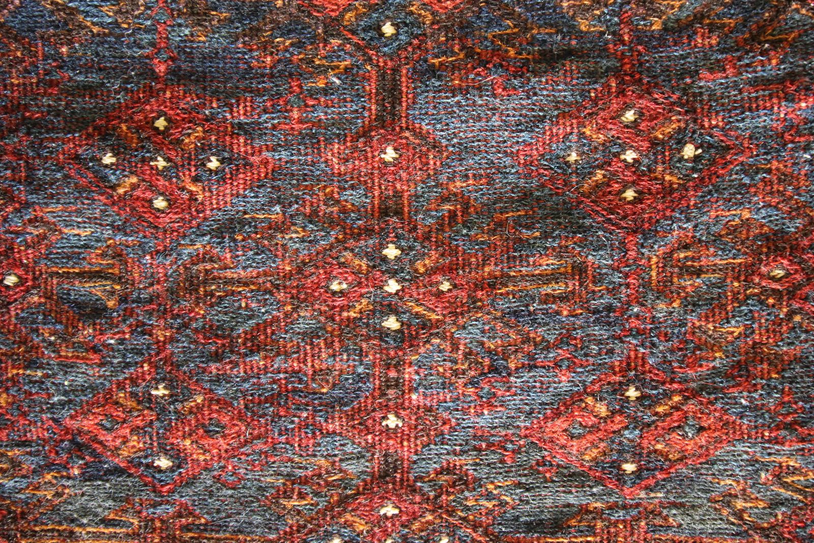 Sac à sel tissé main, laine orientale rouge et bleue, pièce de collection rare photo furniture