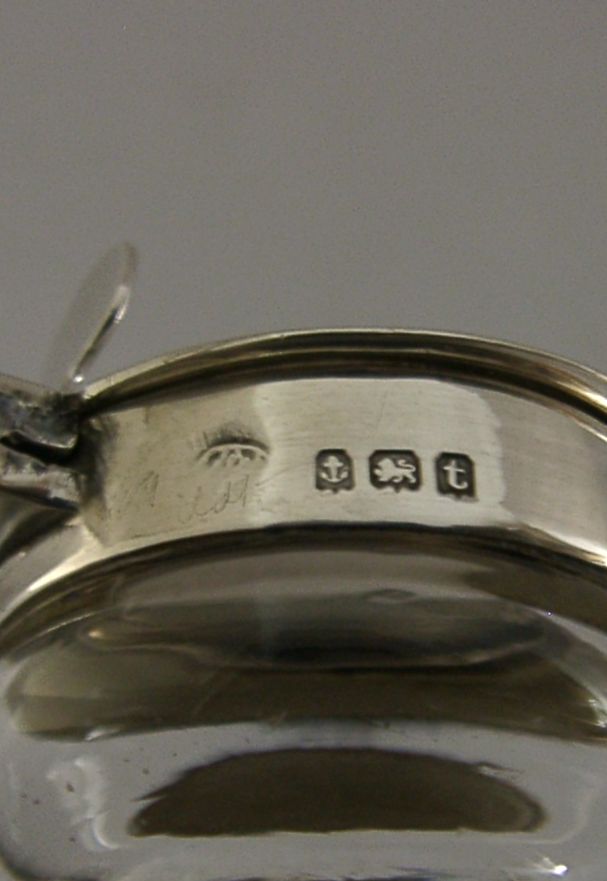 Engelse sterling zilveren whisky noggin mini-karaf 1918 Barware photo vinterior