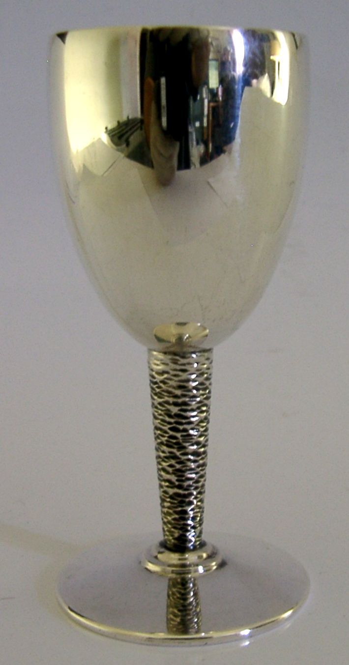 Gobelet calice en argent massif sterling mid-century modern, barware anglais, 1972 photo 225.0