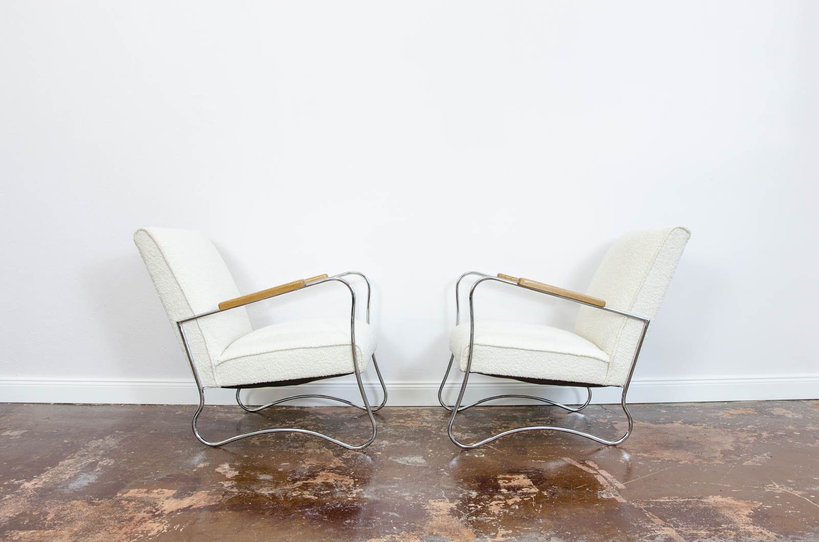 Bauhaus-stijl fauteuils van Wschod, ca. jaren 1950, Polen, set van 2 photo buy