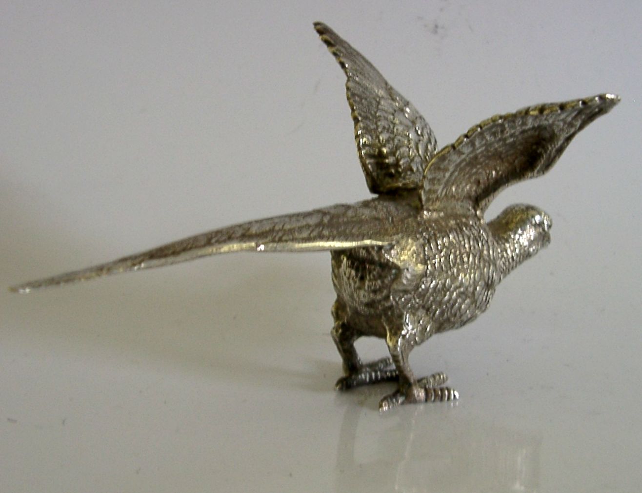 Heavy 125g Sterling Silver Pheasant Bird Figure 1958 Hunting Shooting English photo vinterior