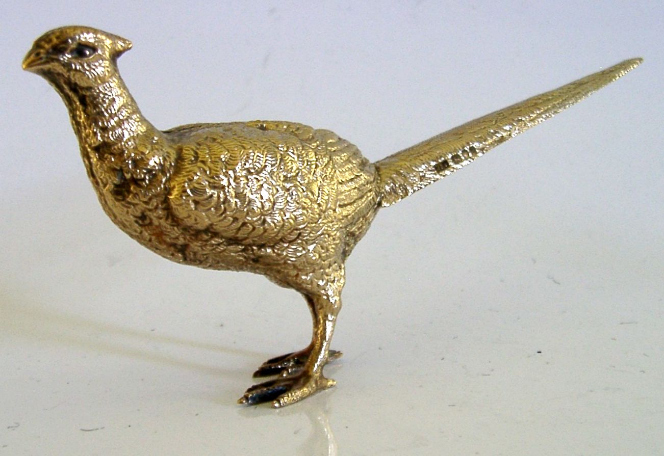 Figurine de faisan en vermeil, Londres 1995