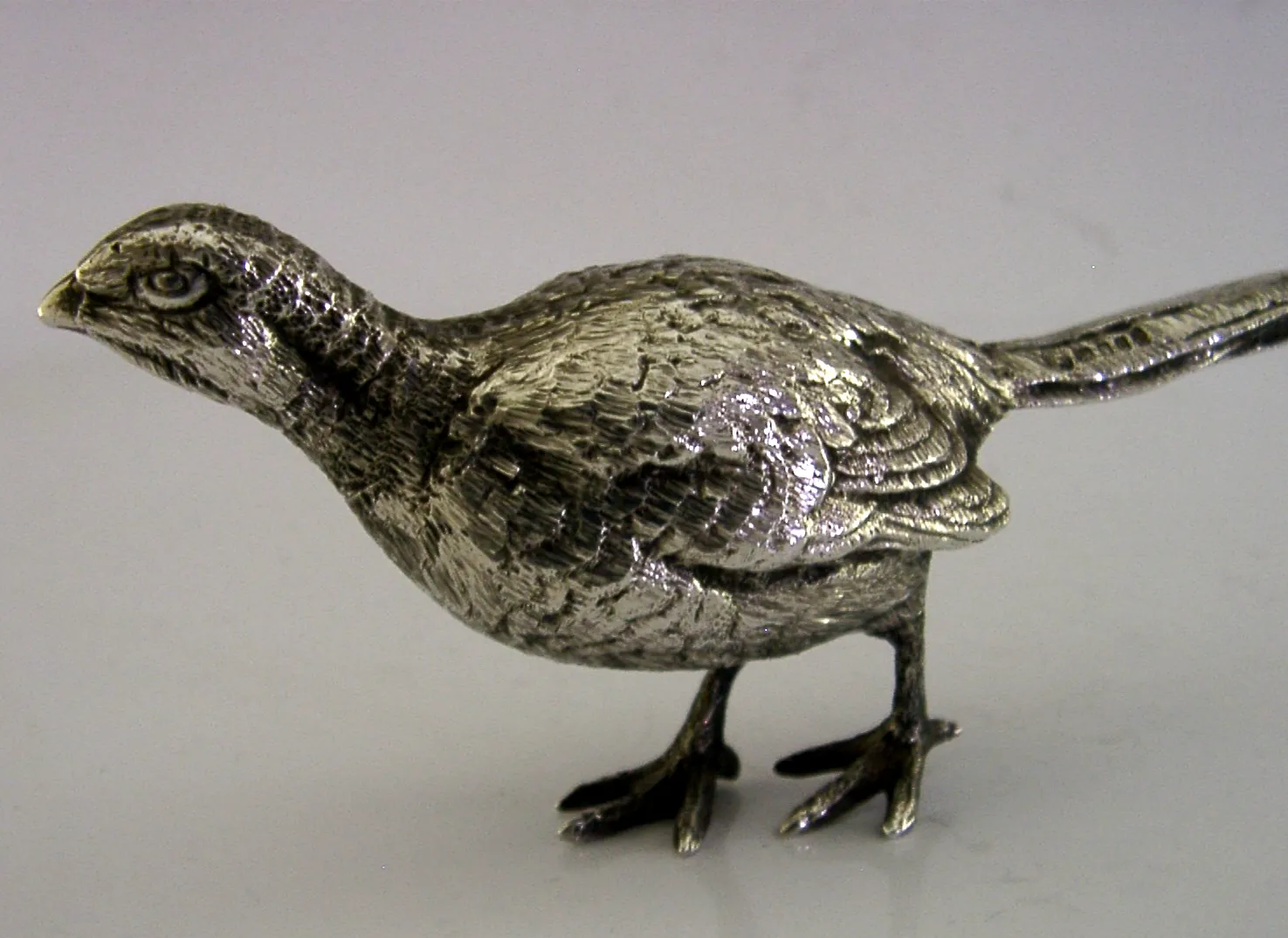 Figurine de faisan en argent sterling 140 g, S M D Castings, Londres 1977, chasse photo for sale