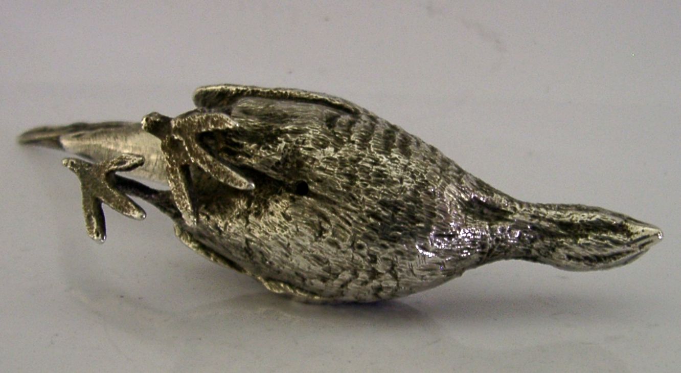 Figurine de faisan en argent sterling 140 g, S M D Castings, Londres 1977, chasse photo vinterior