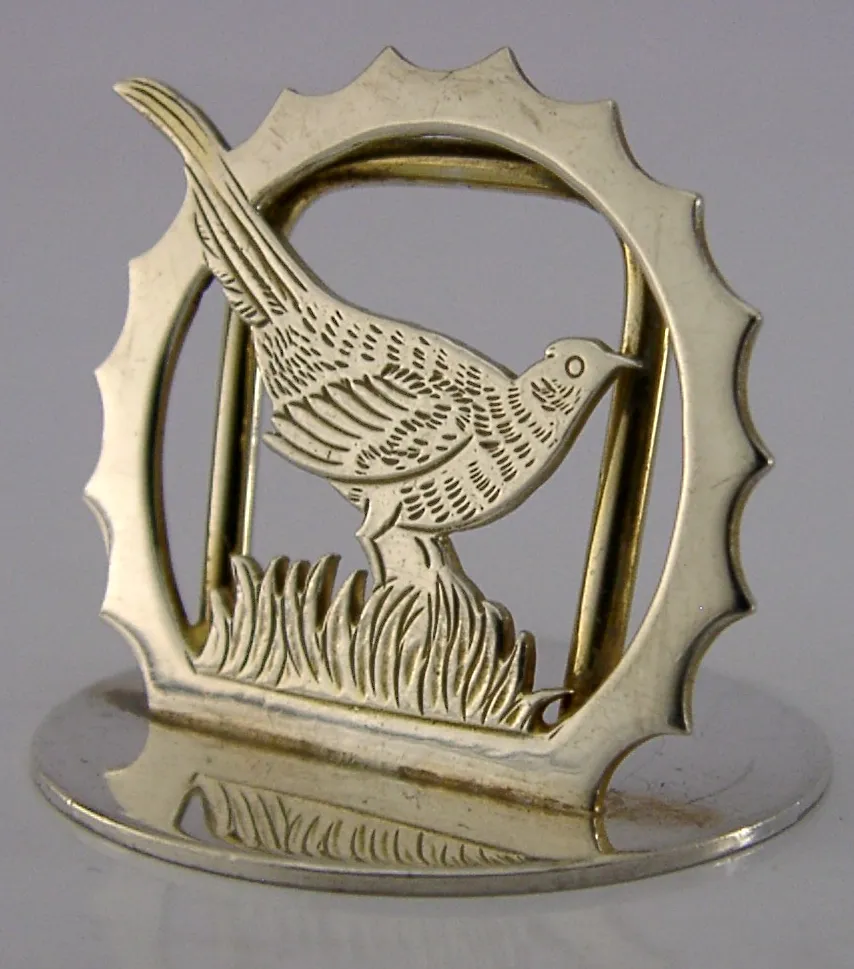 Porte-menu Asprey en argent sterling, faisan, 1992