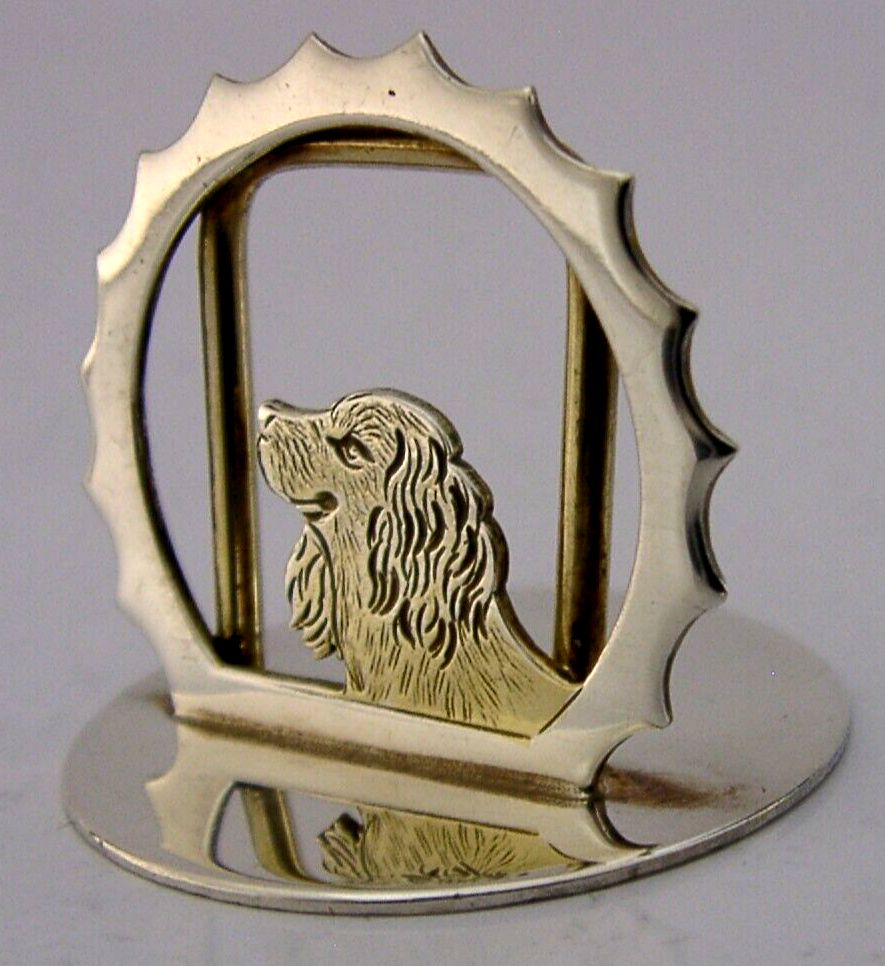 Sterling Zilveren Spaniel Jachthond Dierlijke Menuhouder 1989 Jagen Schieten photo furniture