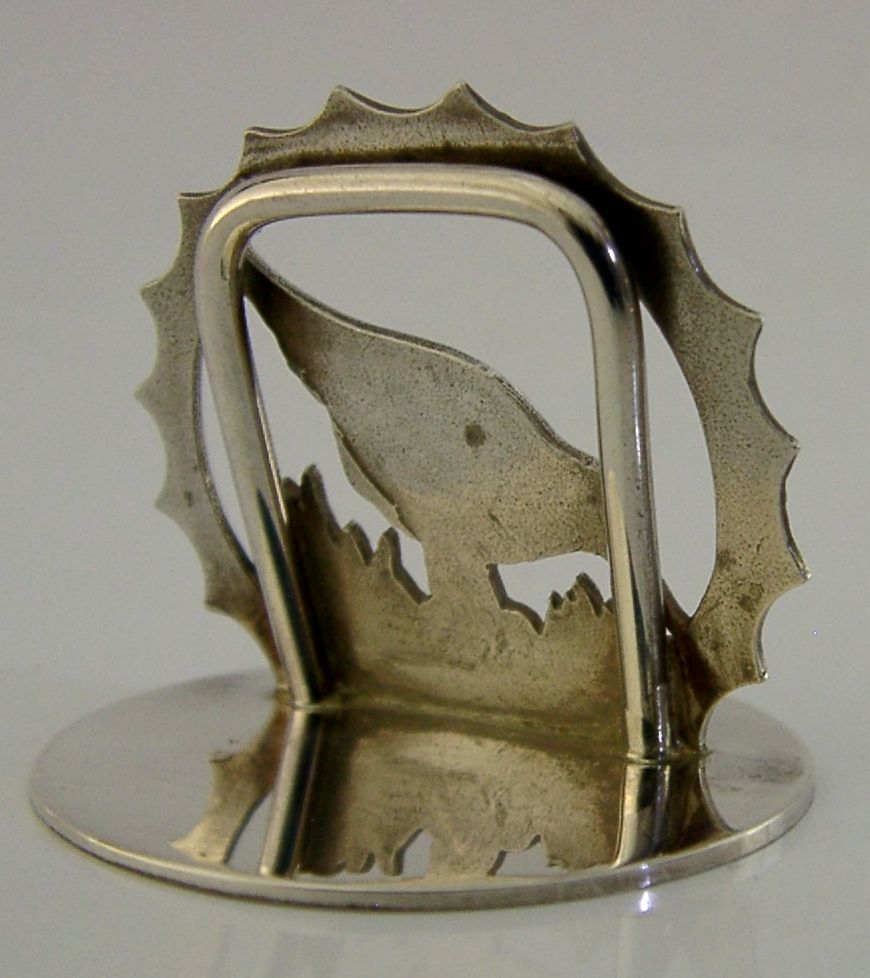 Engels sterling zilveren menuhouder met houtsnip 1993, jacht photo Woonaccessoires