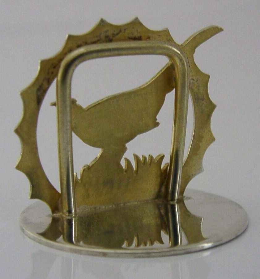 Porte-menu en argent sterling anglais, faisan, chasse, 1989 photo 115.0