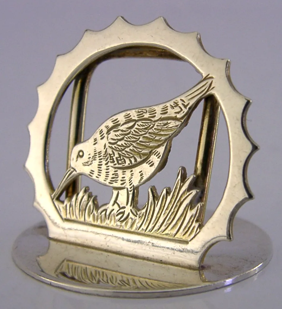 Asprey Sterling Silver Woodcock Animal Menu Holder 1992 Hunting Shooting photo for sale