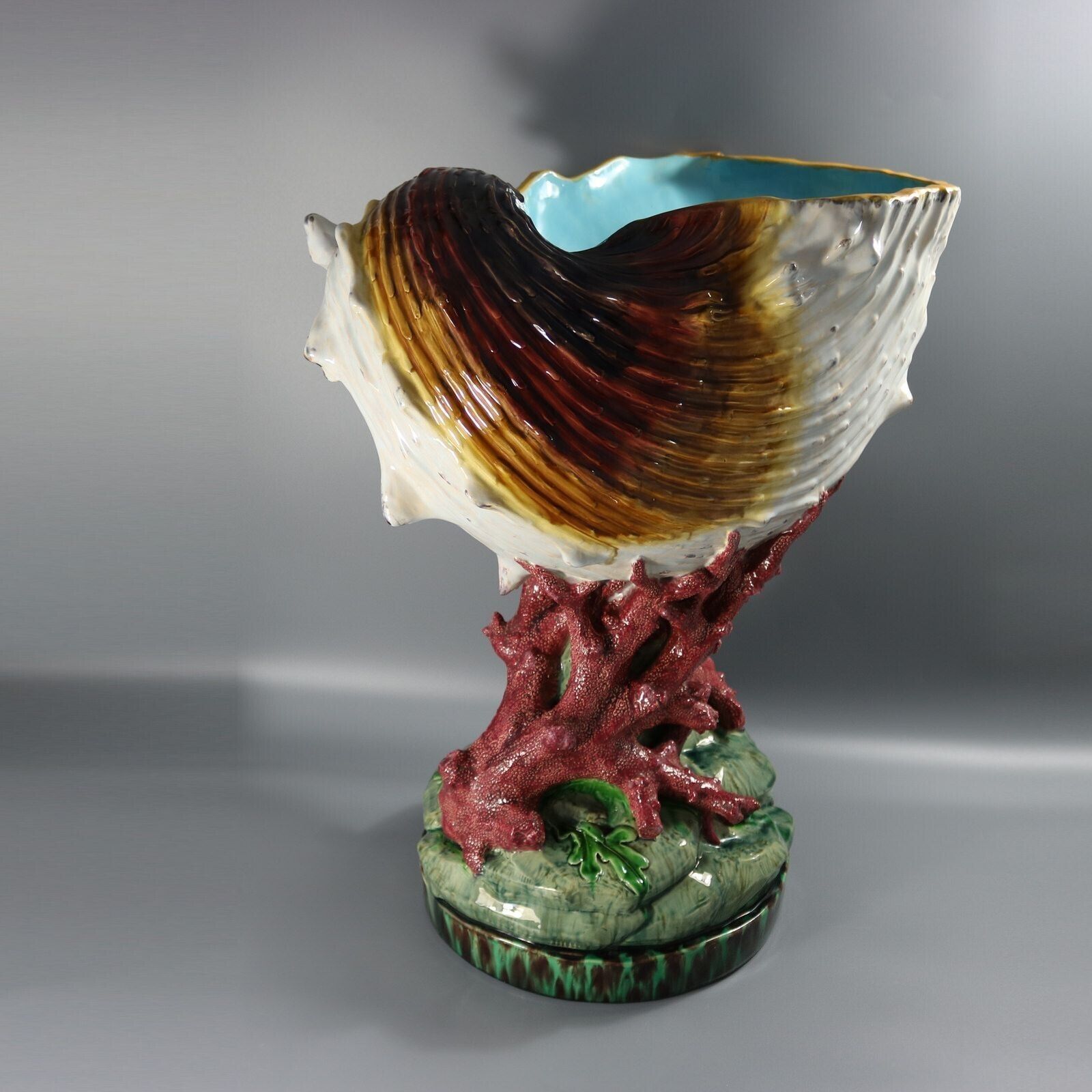 Monumental Minton Majolica Conch Shell Jardinière photo Home Decor
