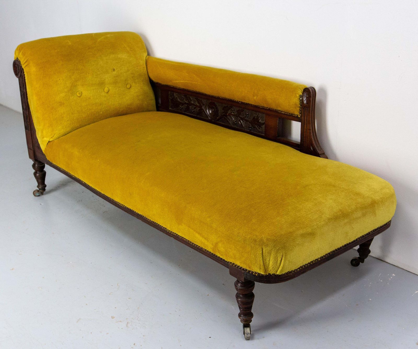 French Restauration Bench Seat Wood Sofa Banquette Fabric Of Your Choise 19th C photo for sale