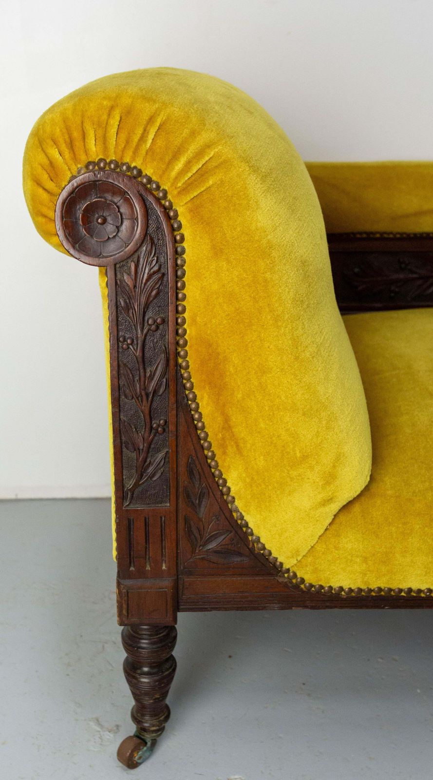 Furniture French Restauration Bench Seat Wood Sofa Banquette Fabric Of Your Choise 19th C photo