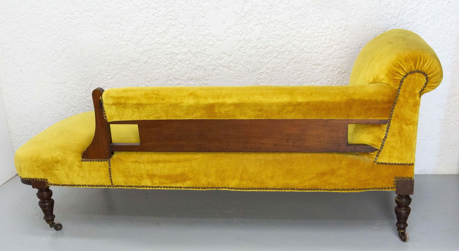 photo vinterior French Restauration Bench Seat Wood Sofa Banquette Fabric Of Your Choise 19th C