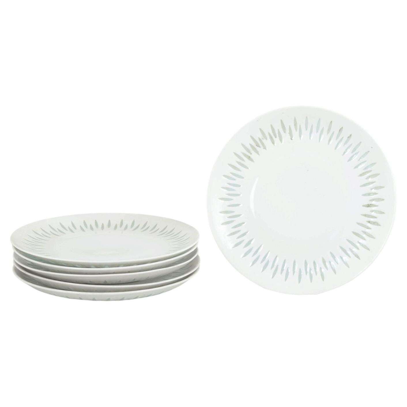 Service de six assiettes à salade/dessert en porcelaine Friedl Holzer-Kjellberg pour Arabia