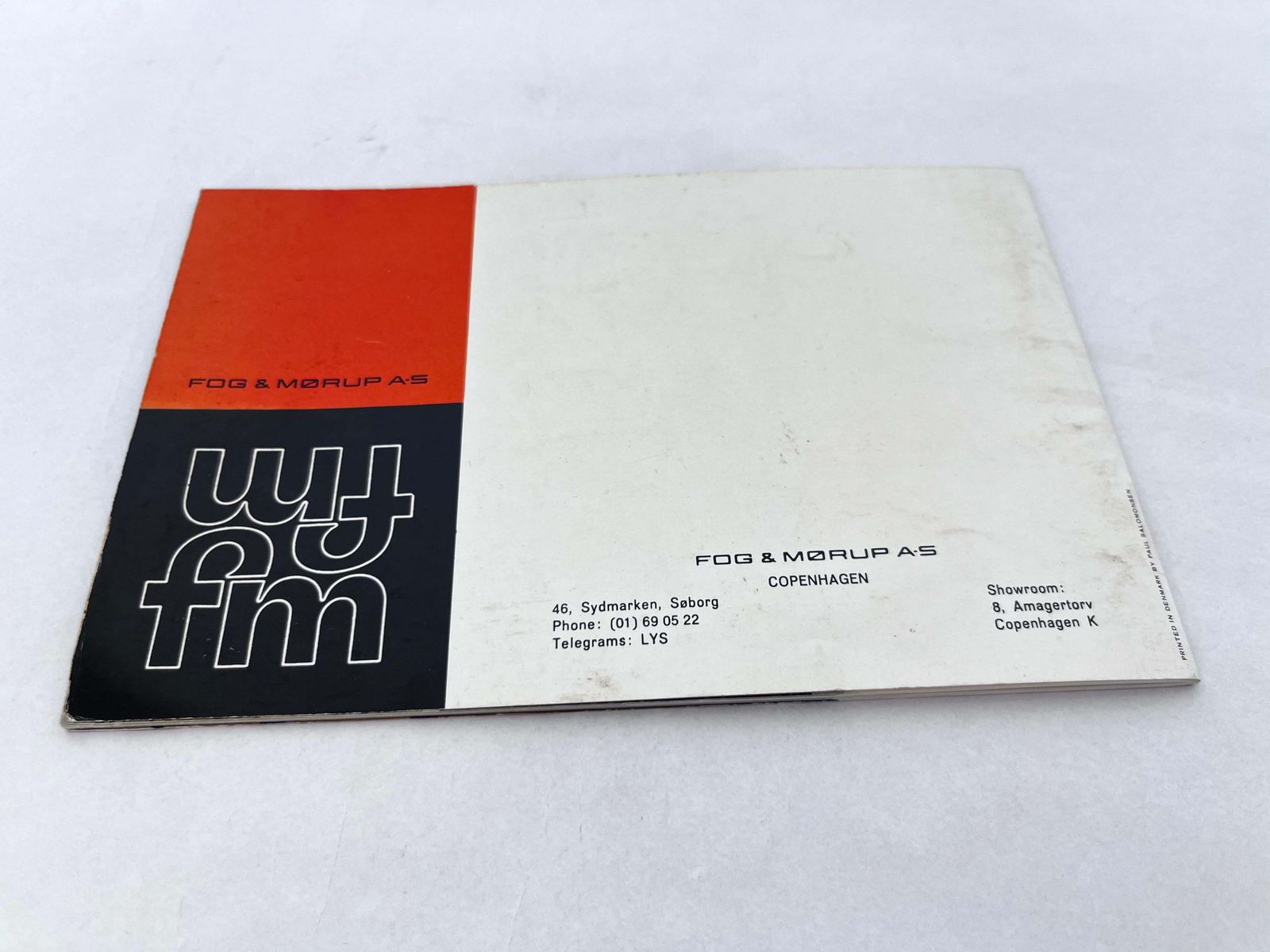 Catalogue Fog & Mørup, exemplaire rare photo vinterior