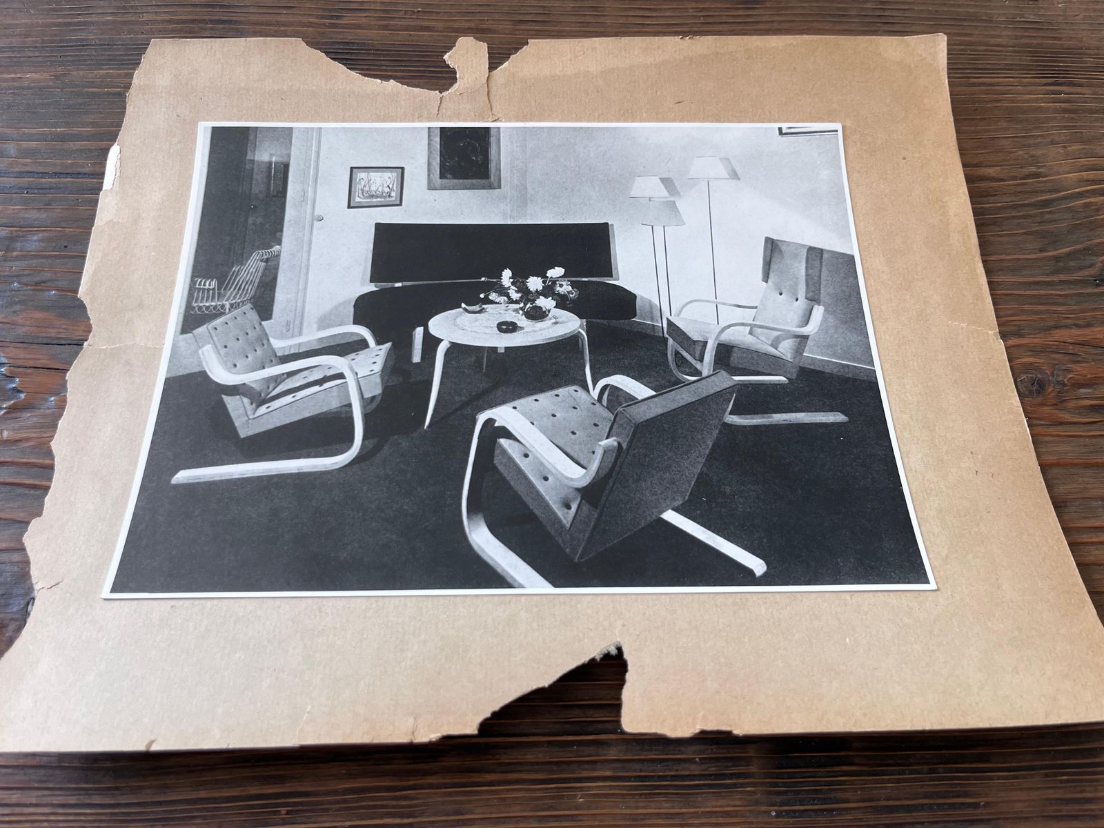 Originele foto van interieur, Bruno Matthson, Alvar Aalto, Stylclair, 1951 photo for sale