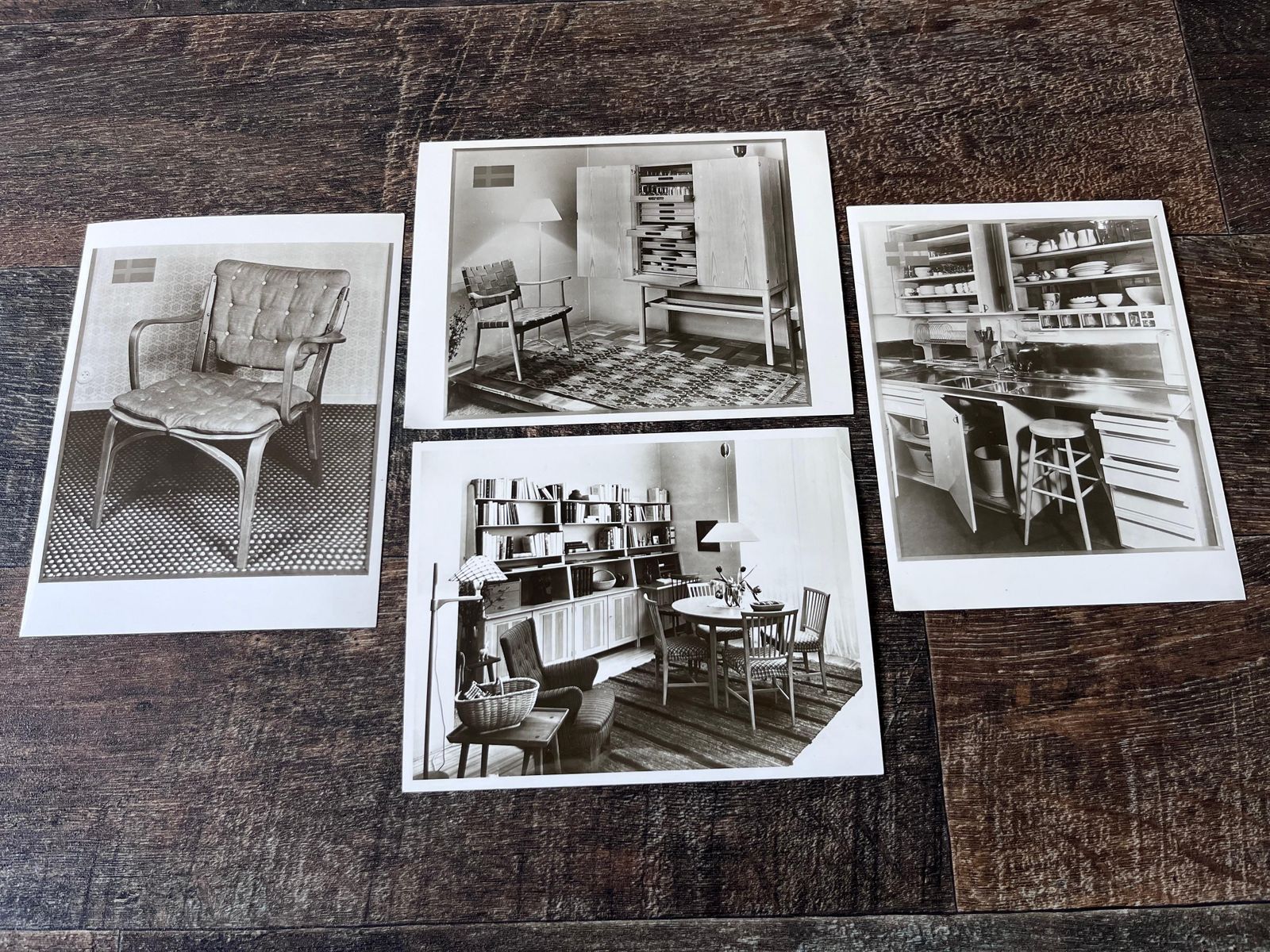 Set foto's van interieur, Scandinavisch meubilair, Zweden photo for sale
