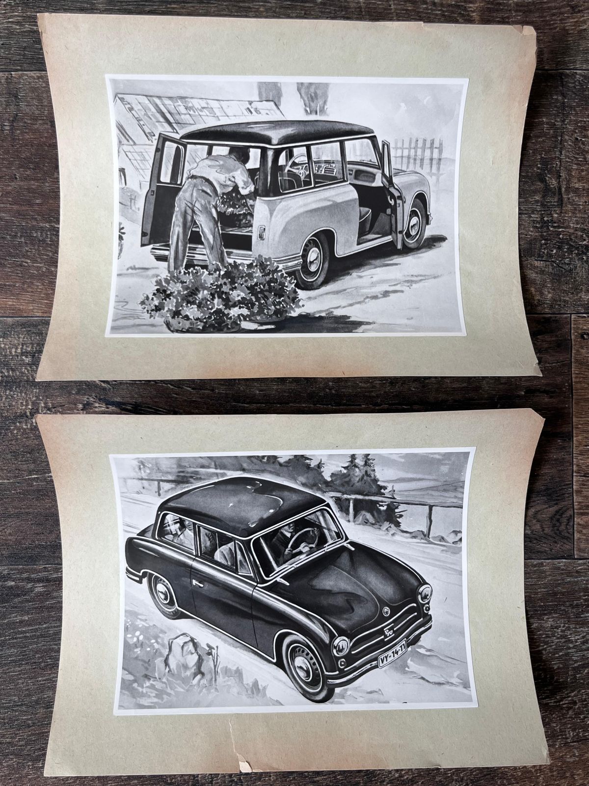 Photos d'époque de la voiture Veb Automobilwerk Zwickau (Awz), années 1950 photo furniture
