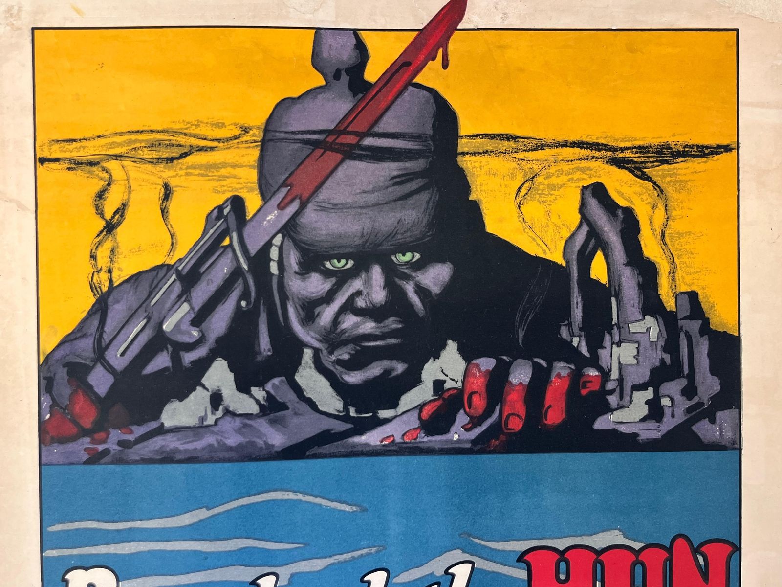 Ww1 Original Poster Beat Back The Hun With Liberty Bonds By Frederick Strothmann photo vinterior