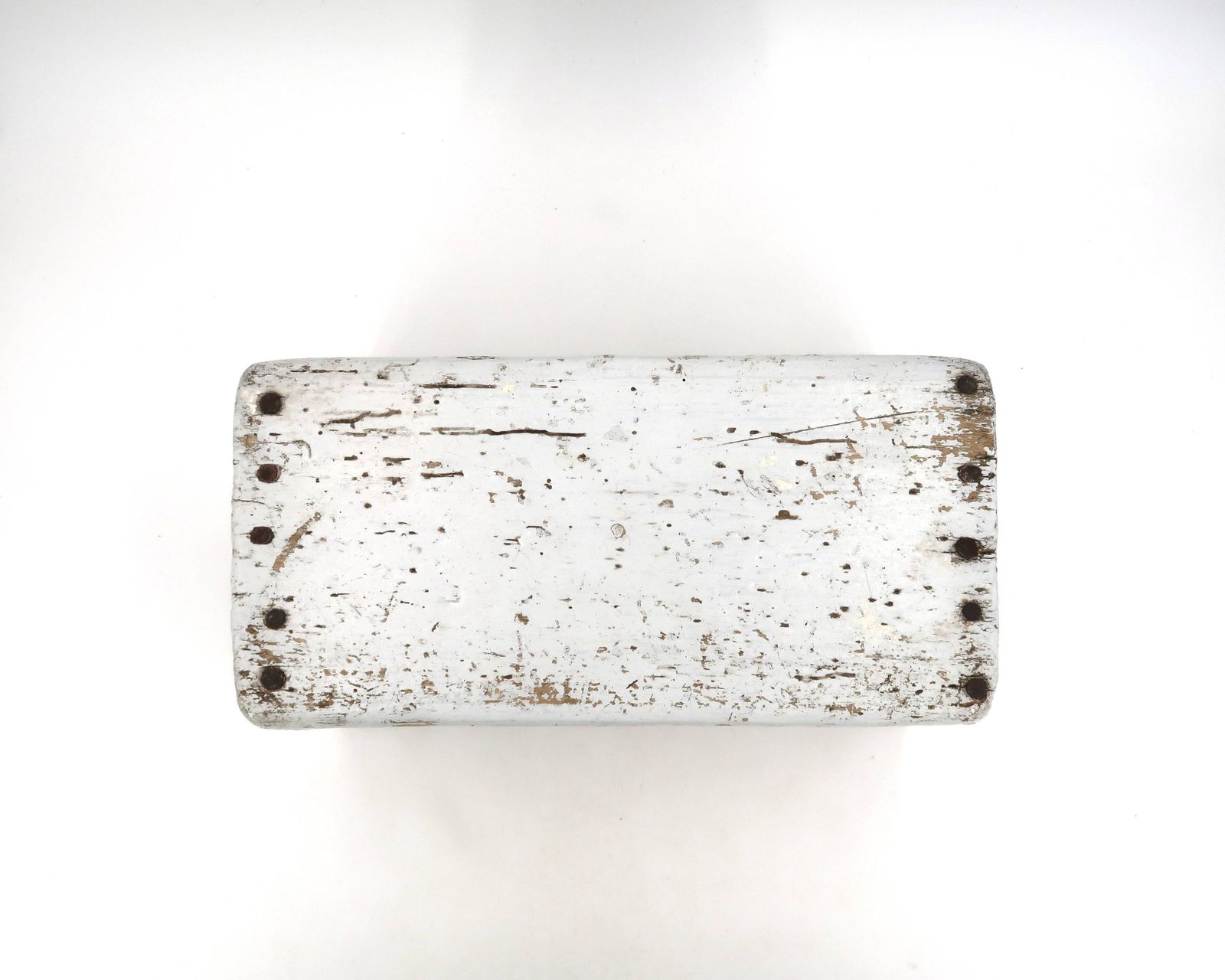 Petit banc gris ou marchepied en bois, années 1950. photo for sale