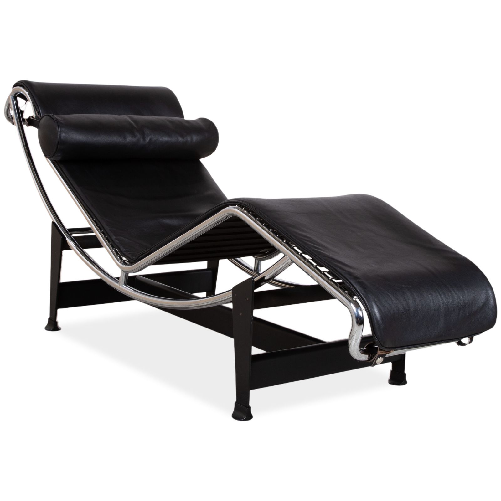Cassina Le Corbusier Lc 4 Leather Chaise Lounge Black Bauhaus